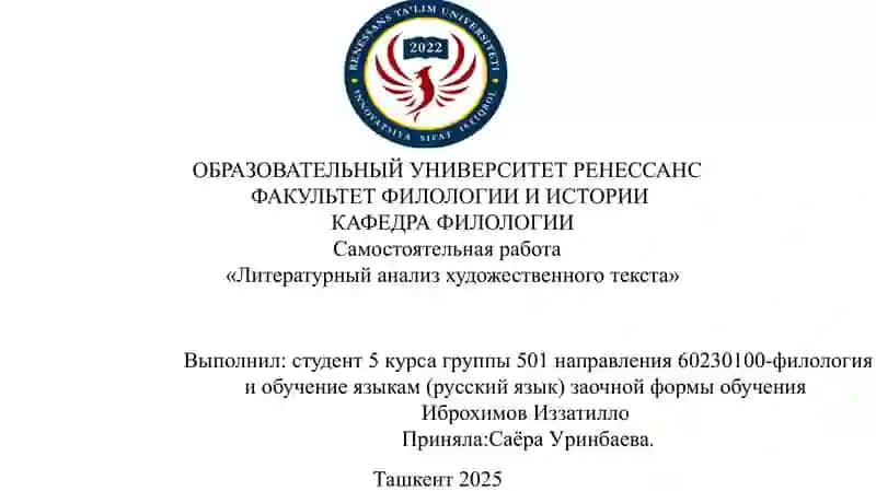 Литературный анализ художественного текста 2