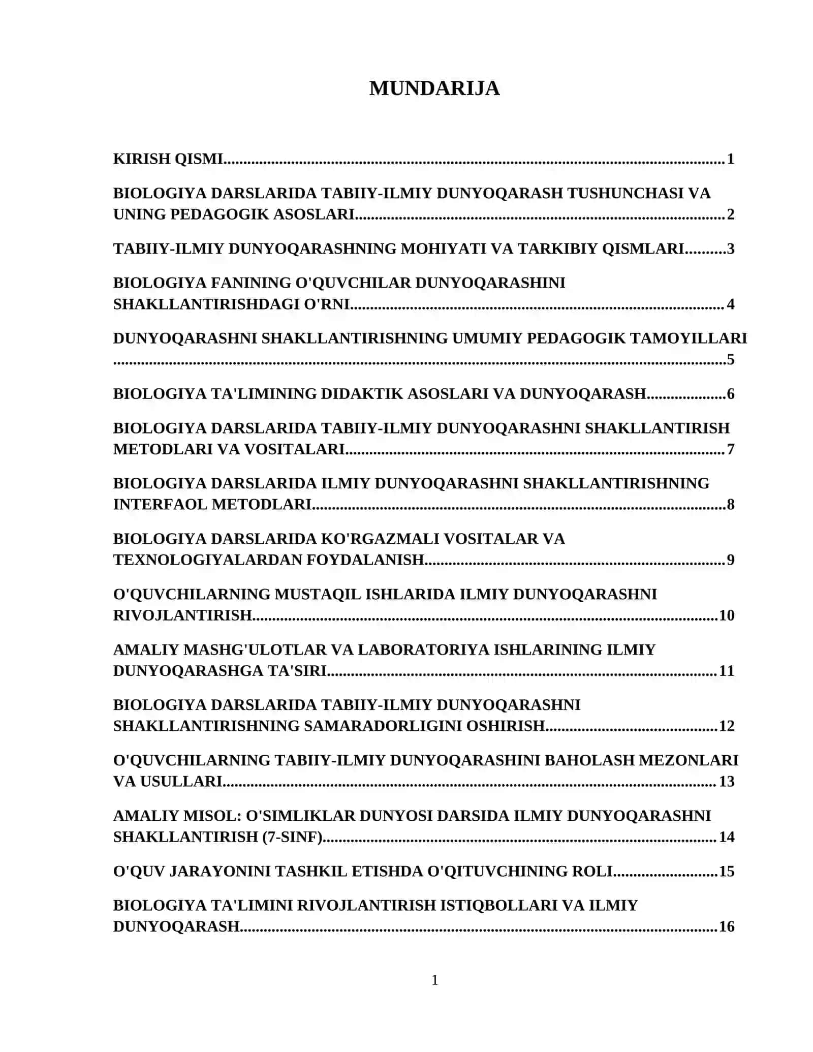 Biologiyani o'qitishda o'quvchilarning tabiiy-ilmiy dunyo qarashini shakllantirish 2