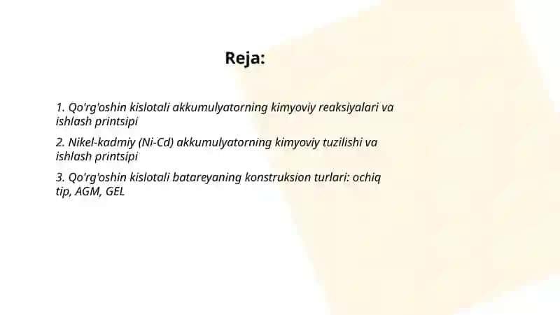 Qo'rg'oshin kislotali akkumulyator batareyasi 2