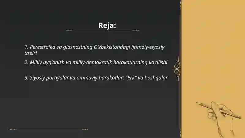 Mustaqillikka erishish arafasida O'zbekistondagi ijtimoiy-siyosiy jarayonlar 2