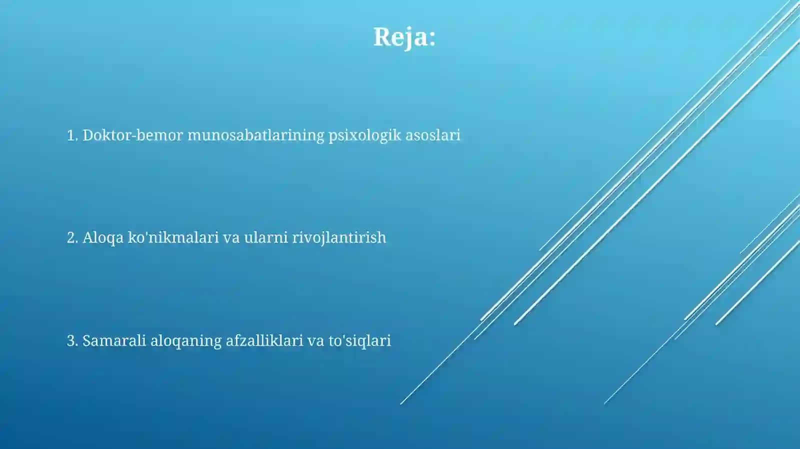Muloqot:shifokor va bemor muloqotining psixologik xususiyatlari 2