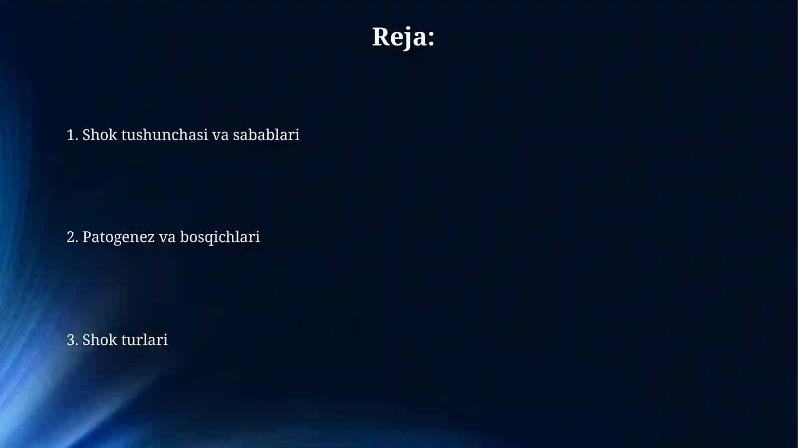 Shok holati va uning turlari 2