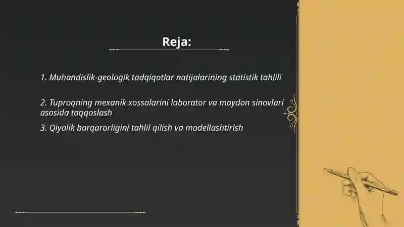Muhandislik-geologik tadqiqotlar natijalarining statistik tahlili 2