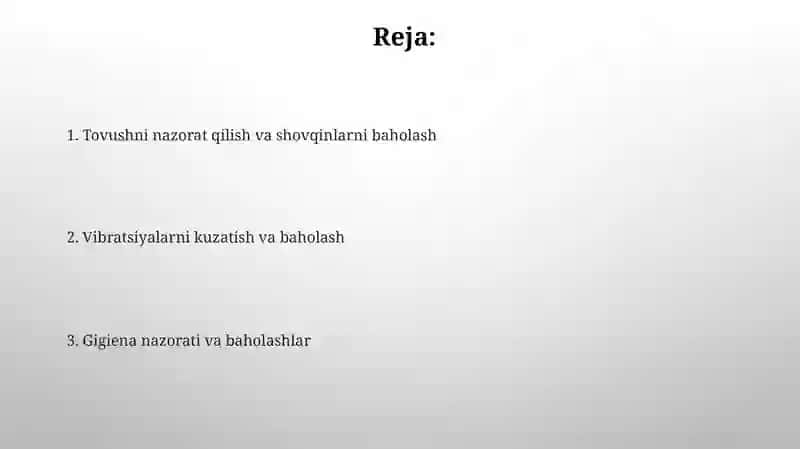 Ish Joylarida Shovqin Va Tebranishni Tekshirish Va Gigiyenik Baholash 2