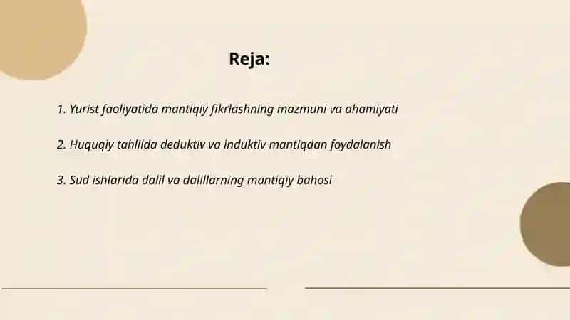 Mantiqiy fikrlashning yurist faoliyatidagi ro'li 2