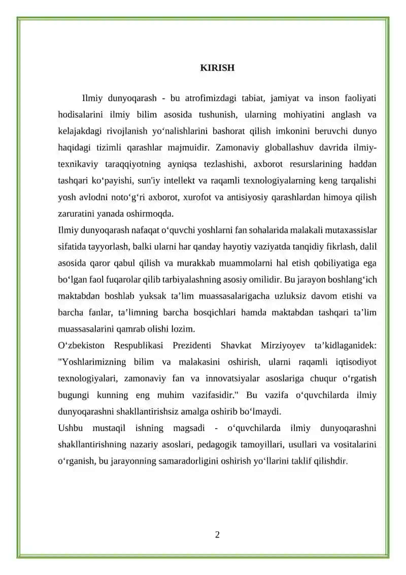 O'quvchilarda ilmiy dunyoqarashni shakllantirish 2