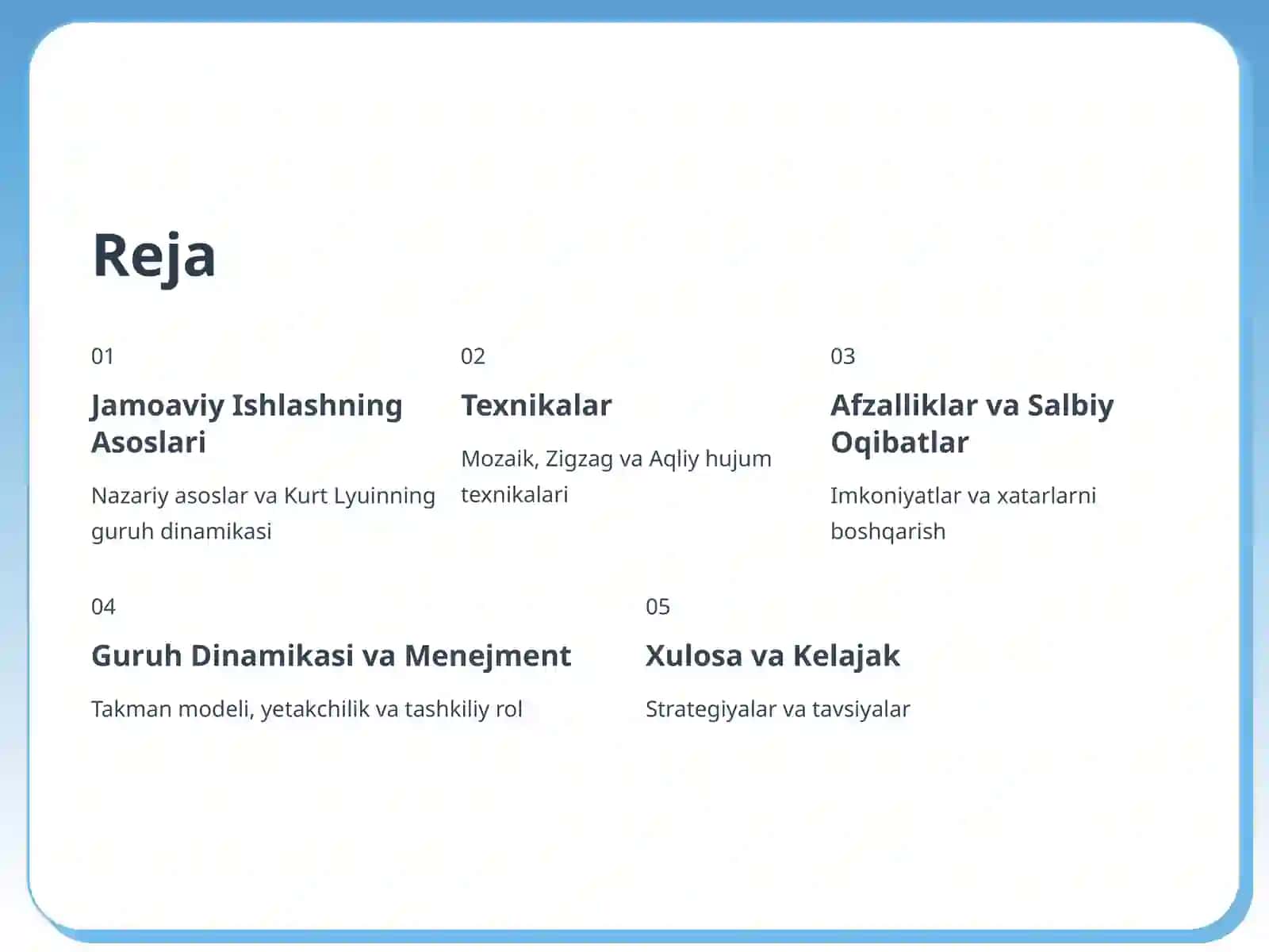 Guruhlarda Jamoaviy Ishlash: Samarasini Oshirish Texnikalari va Ahamiyati 2