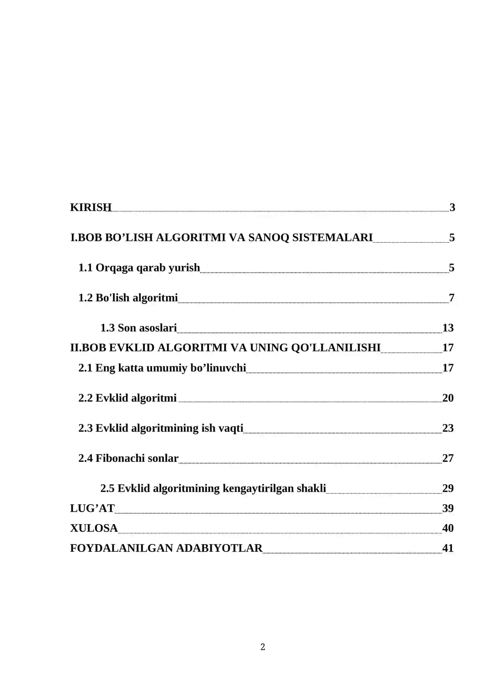 KO’PHADLAR UCHUN EVKLID ALGORITMI 2