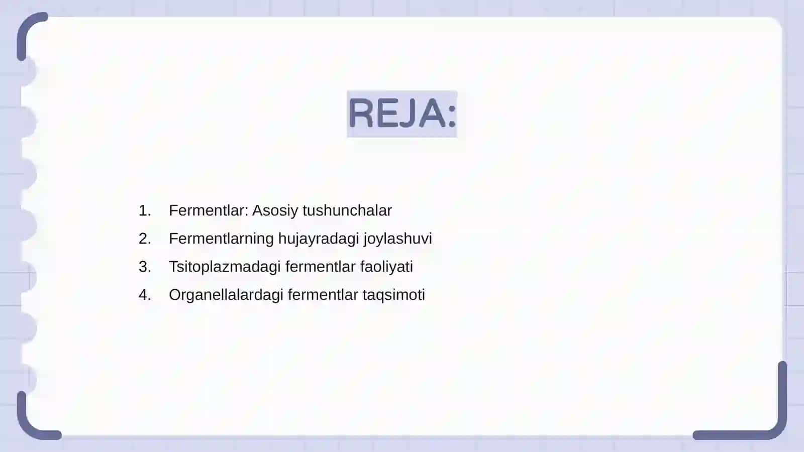 Fermentlarning hujayradagi joylashuvi. Fermentativ reaksiyalar kinetikasi 2