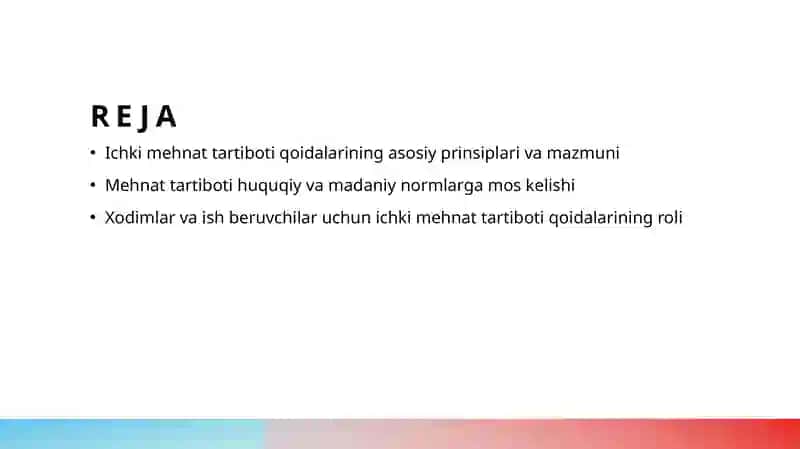 Ichki mehnat tartiboti qoidalari 2