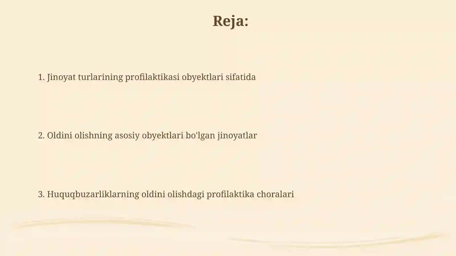 Jinoyatlarning profilaktika obyektisifatidaturlari 2
