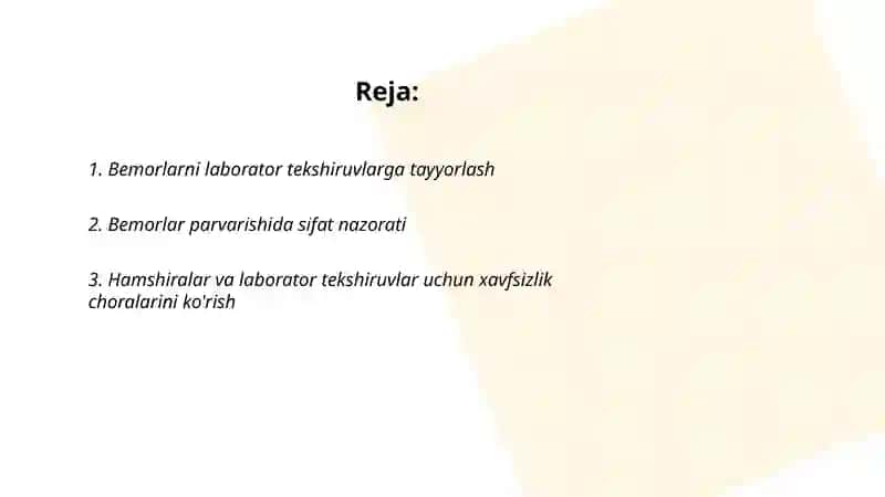Labarator tekshiruvlarda bemorlarda hamshiralik parvarishi 2