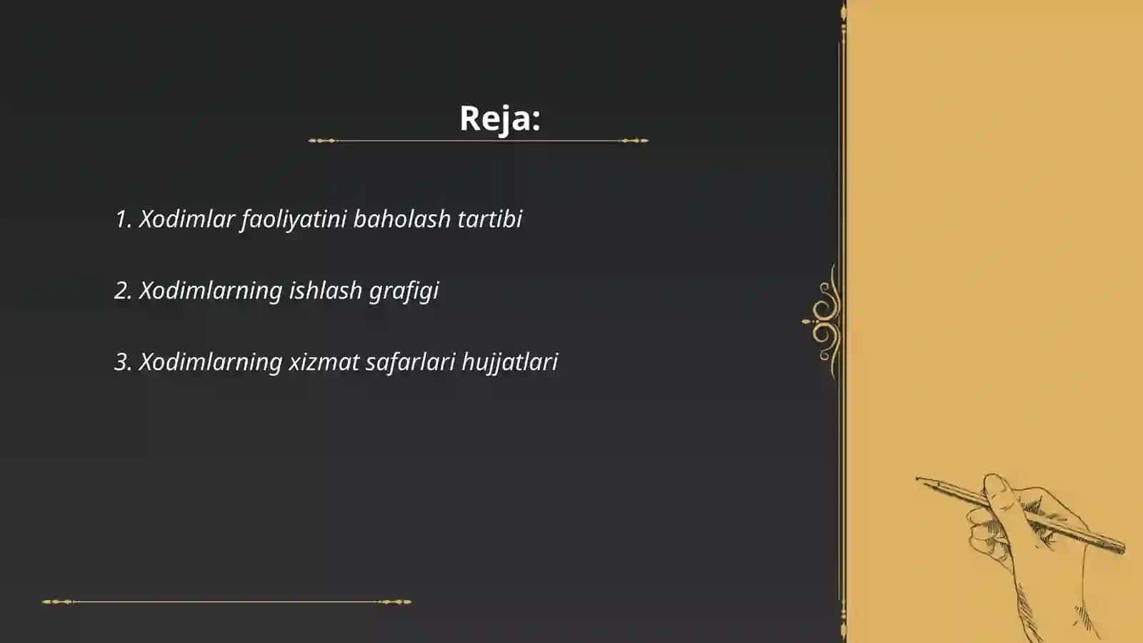 Xodimlar faoliyatiga doir hujjatlar 2