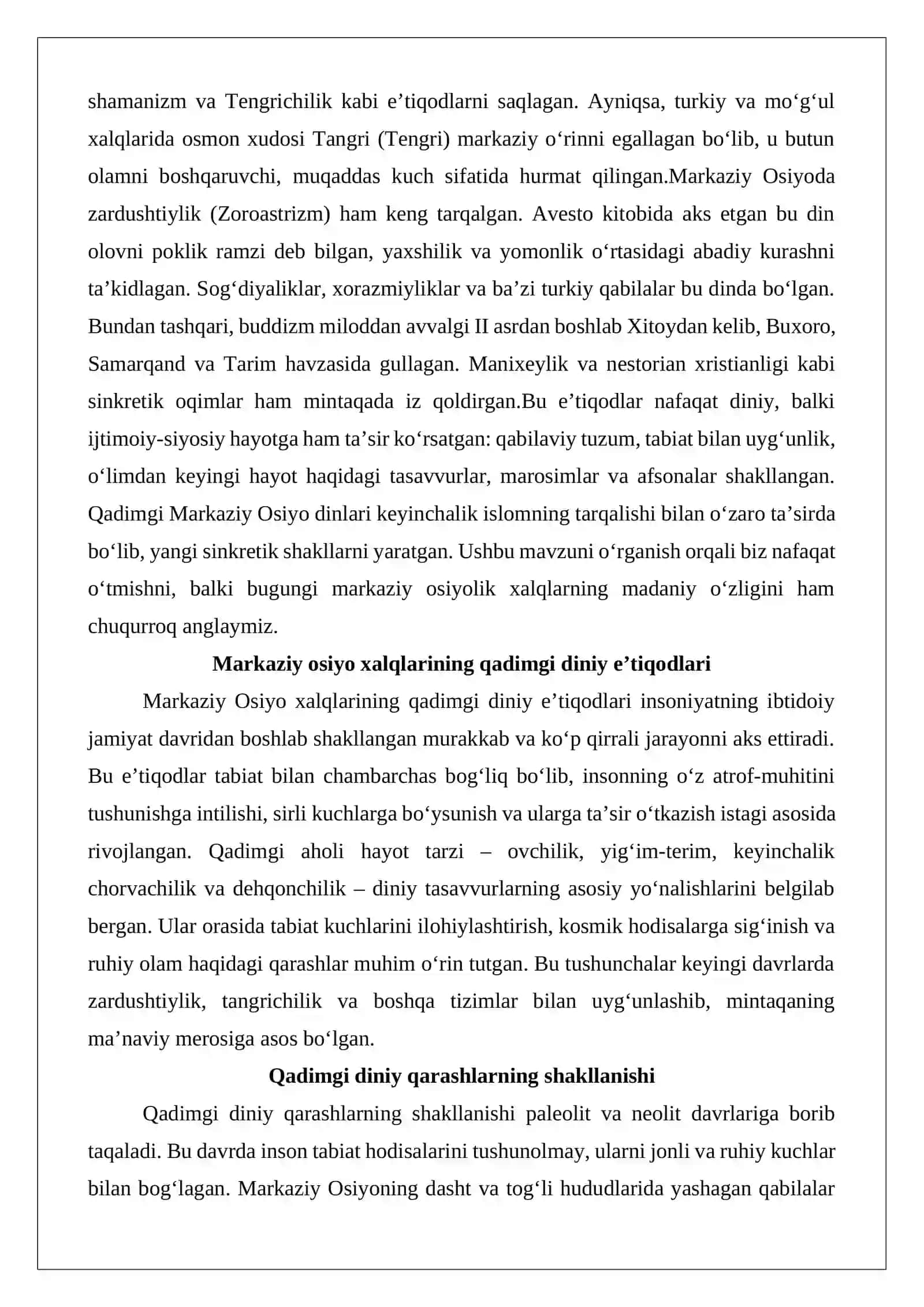 Markaziy Osiyo xalqlarining qadimgi diniy e’tiqodlari 2