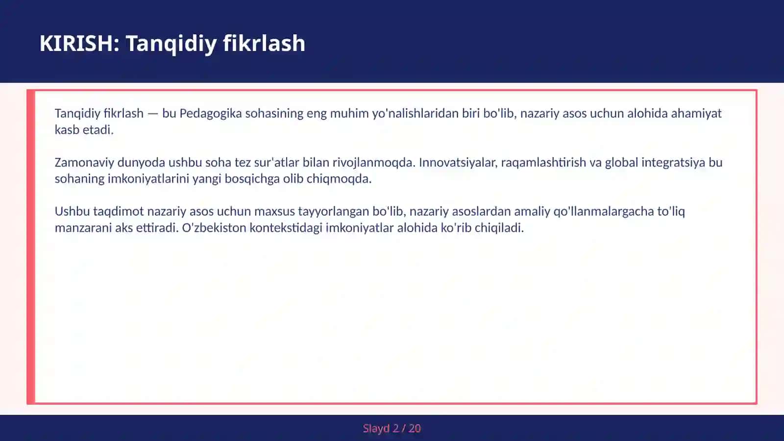 Tanqidiy Fikrlash 2