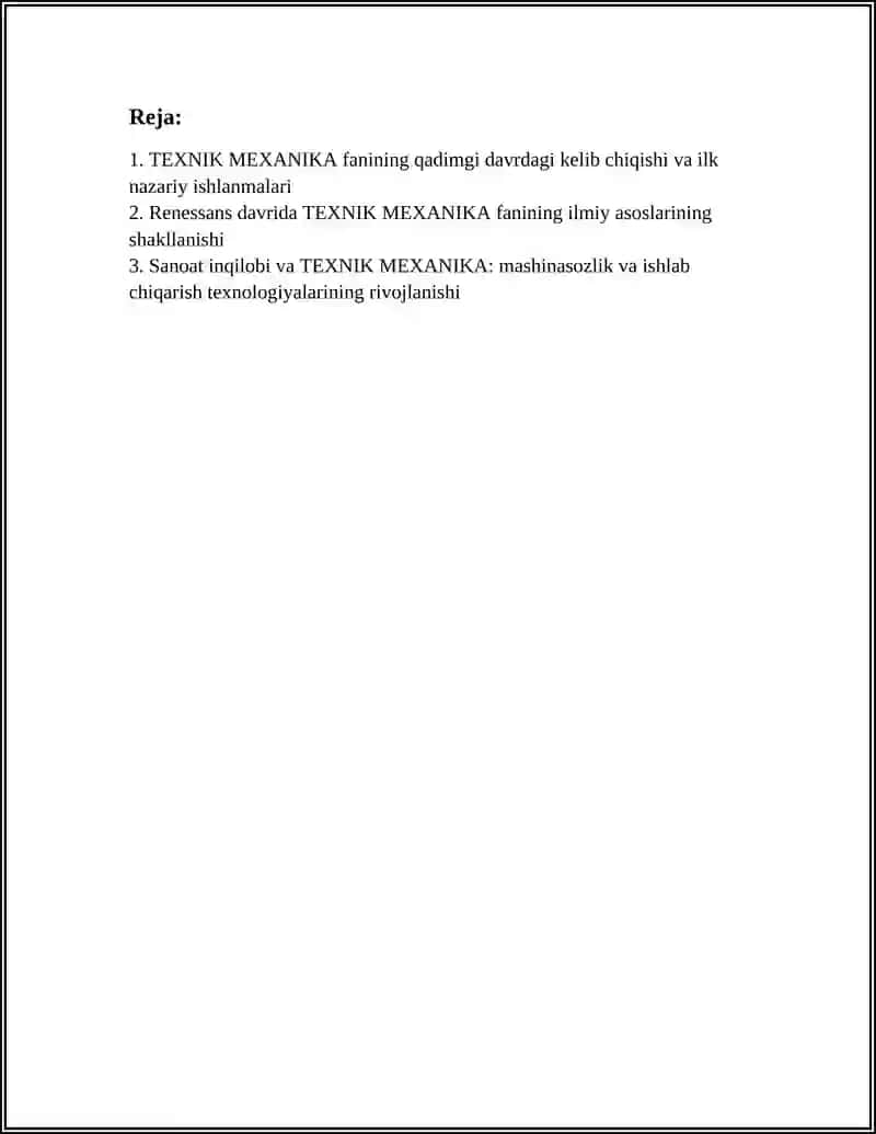 TEXNIK MEXANIKA FANINING RIVOJLANISH TARIXI 2