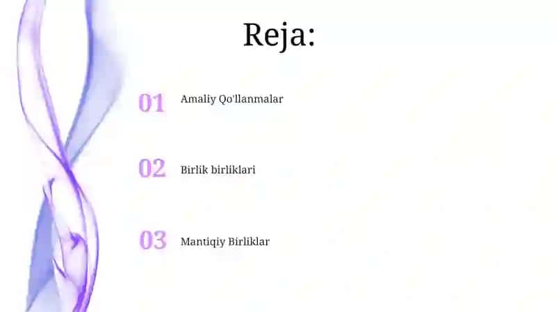 Til birliklari va mantiq birliklari 2