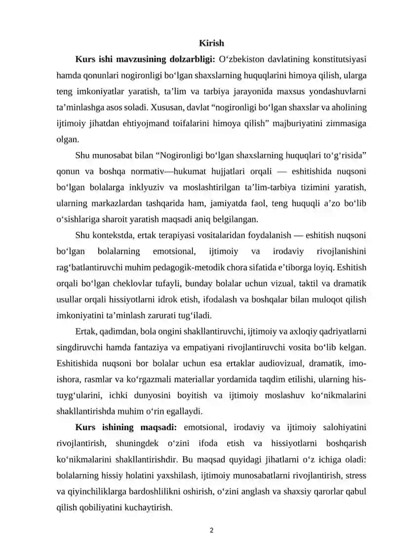 Eshitishida nuqsoni bo‘lgan bolalarda ertak terapiya vositalaridan foydalanish 2