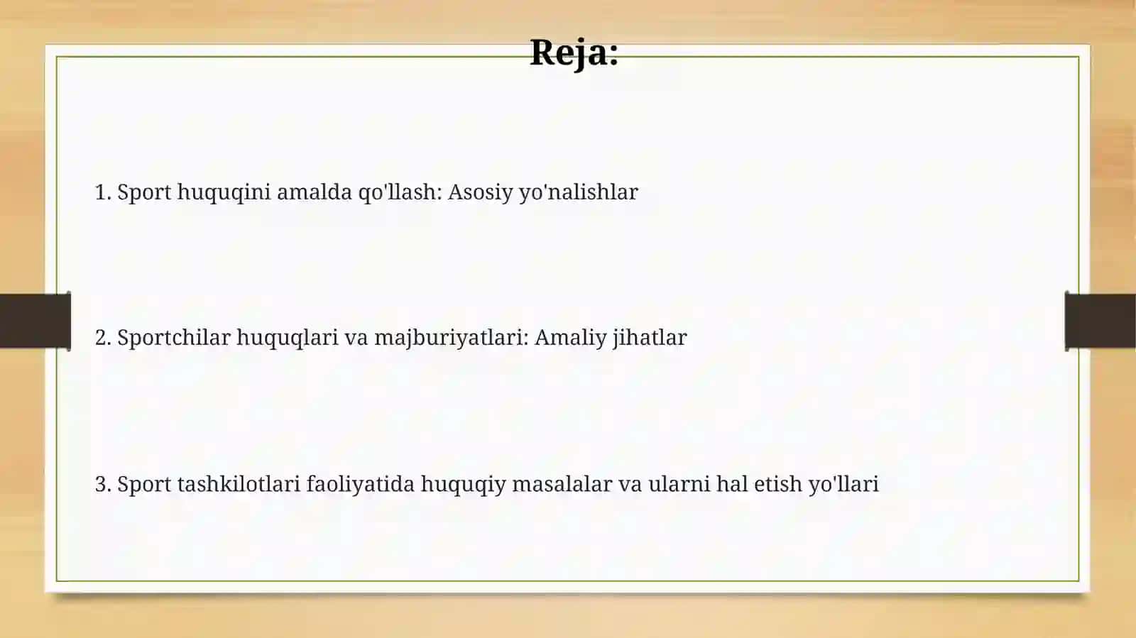 Sport huquqini amalda ta'minlash 2