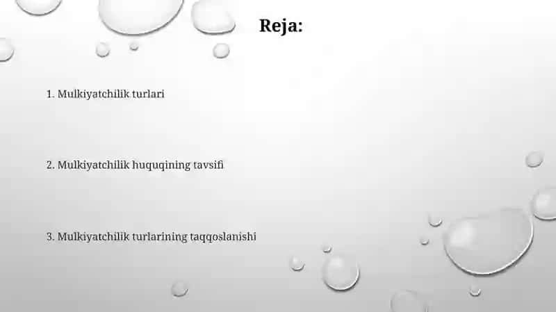 Mulk shakllari va ularga tavsifnoma 2