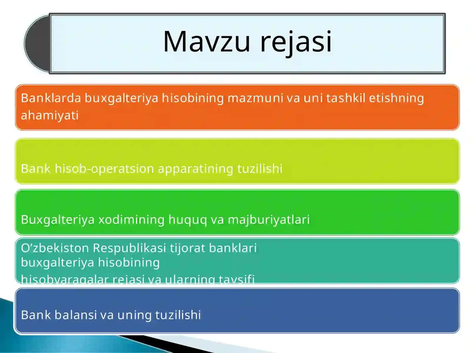 BANKLARDA BUXGALTERYA HISOBINI TASHKIL QILINISHI 2