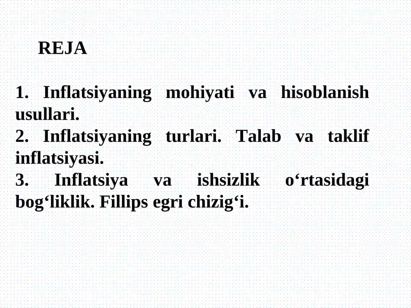 Inflyatsiya va inflyatsiyaga qarshi siyosat 2