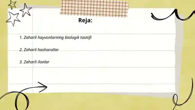 Zaharli hayvonlar sistematikasi 2