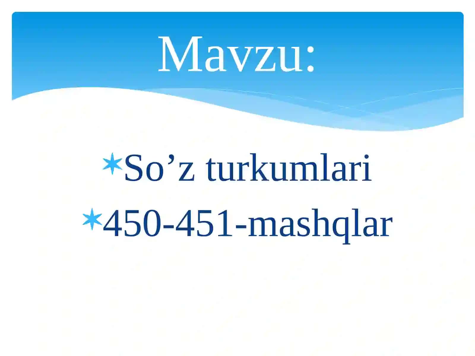 4-sinf Onatili So’zturkumlari 450-451-mashqlar 2
