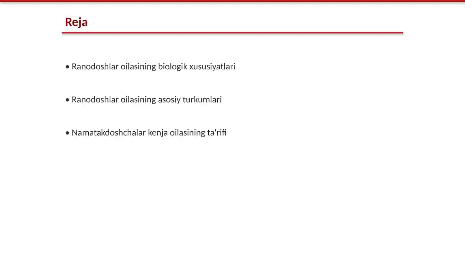 Ranodoshlar oilasining asosiy turkum va turlari 2