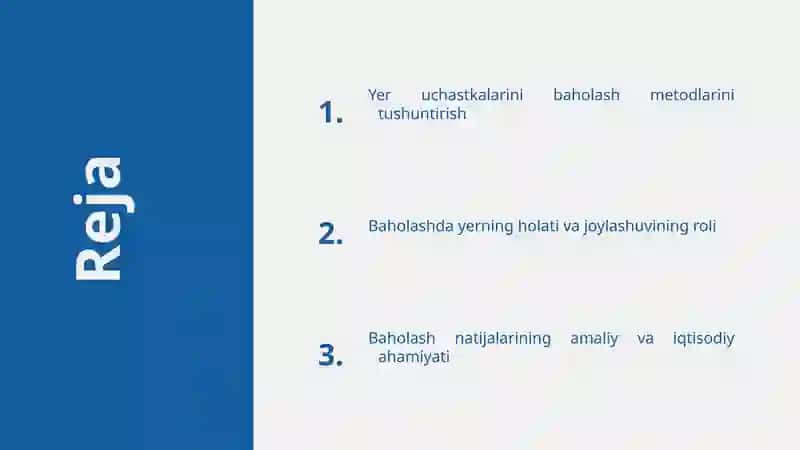 Yer uchastkalarini baholash metodlari 2