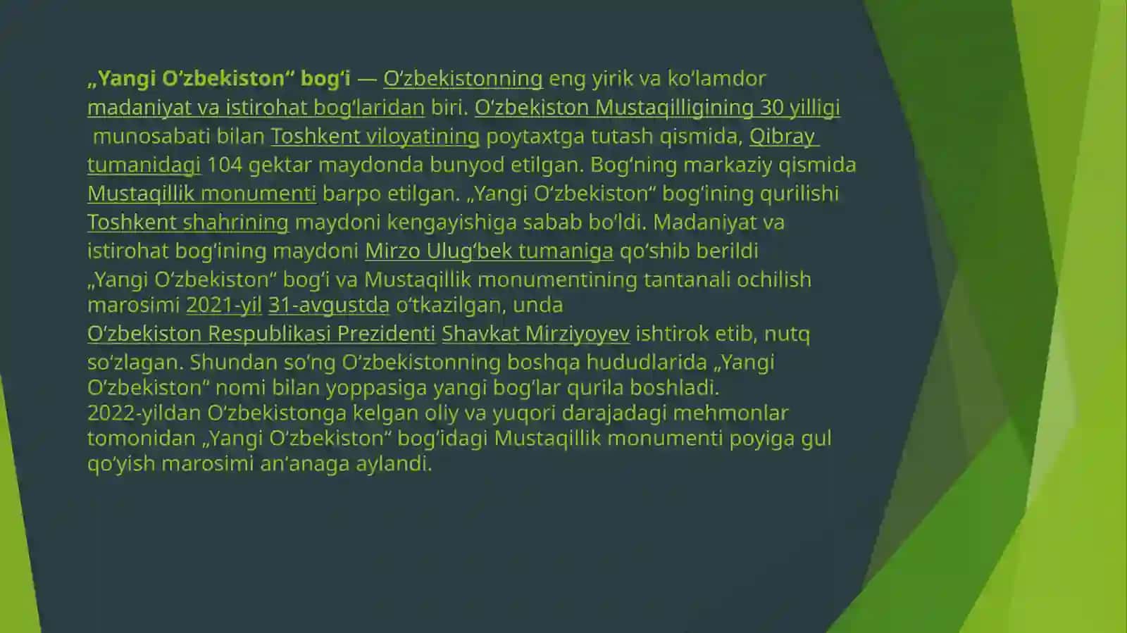 Yangi O’zbekistonda amalga oshirilayotgan o’zgarishlar 2