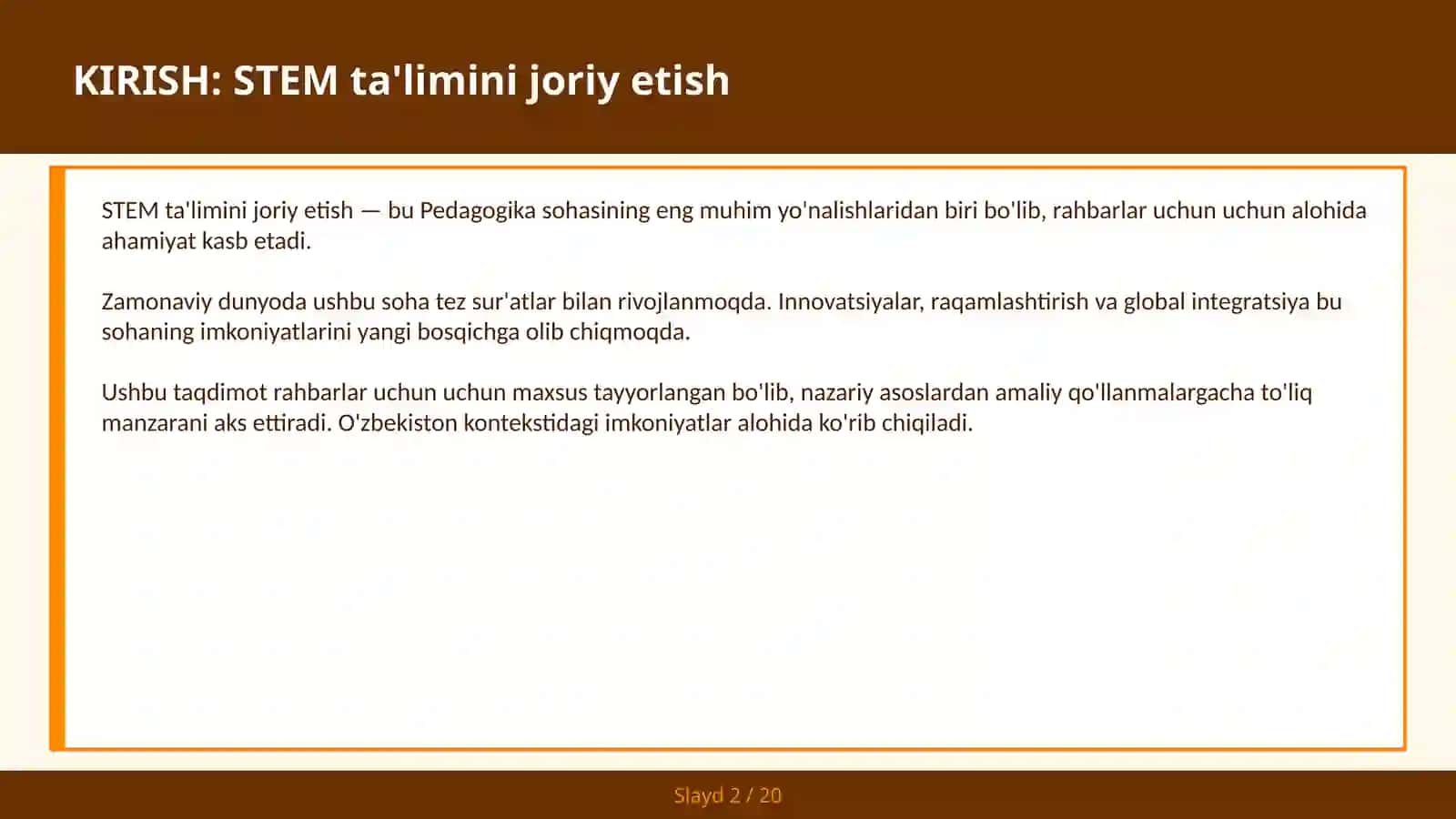 STEM TA'LIMINI JORIY ETISH 2