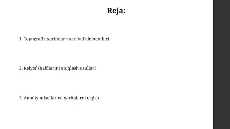 Topografik kartalardan foydalanib relyef turlari va shakllarini aniqlash 2