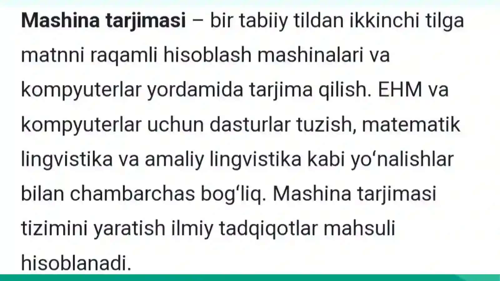 Qoidaga asoslangan mashina tarjimasi texnalogoyasining algoritimini yaratish 2