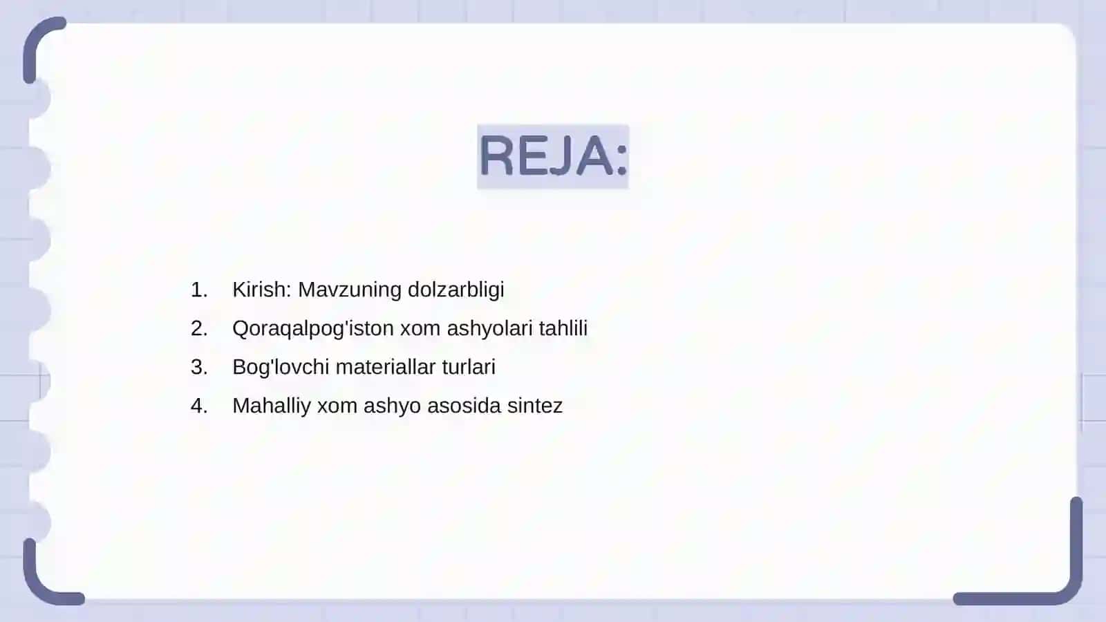 Qoraqalpog'iston mahalliy xom ashyolari asosida bog'lovchi materiyallar 2