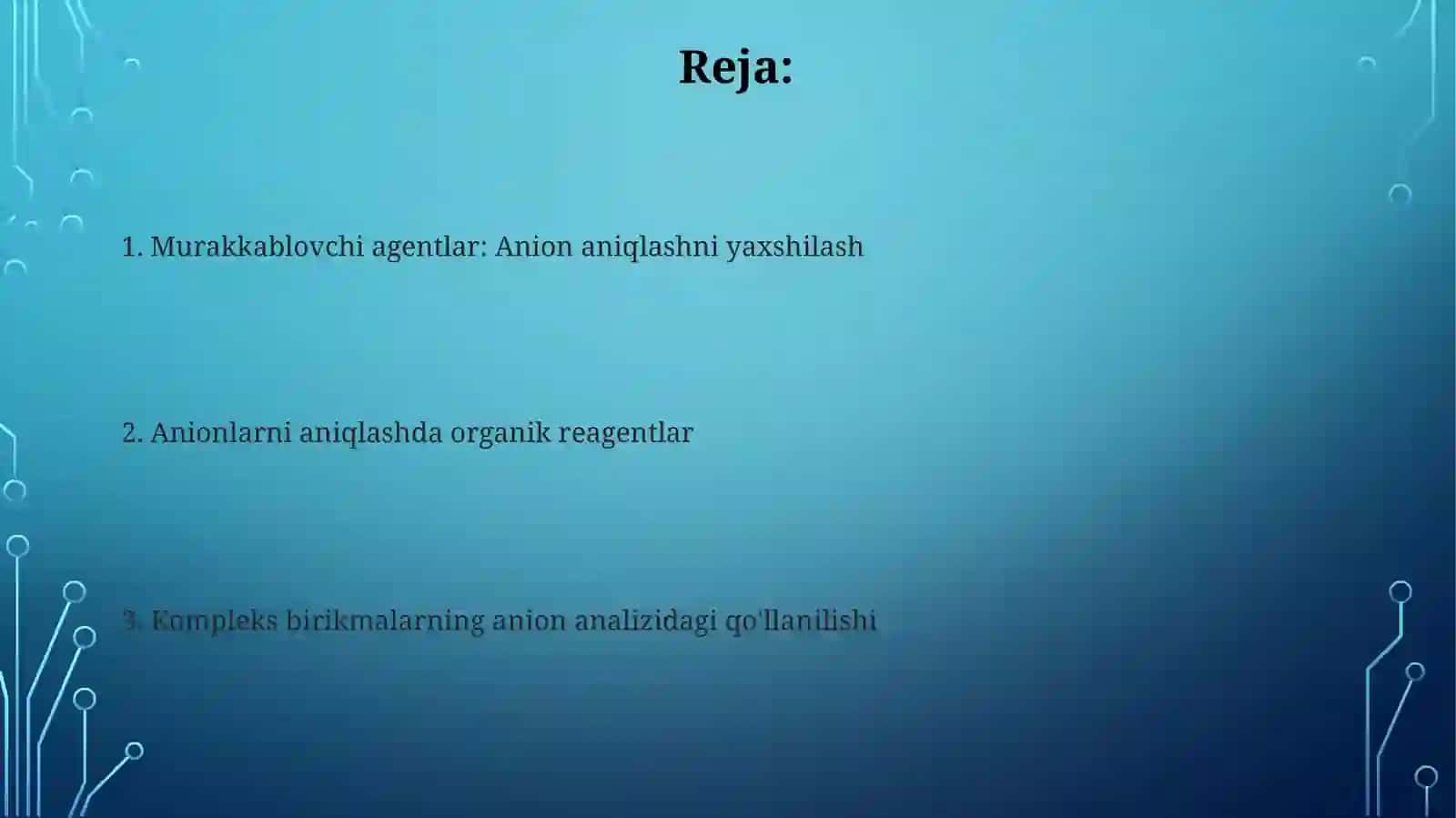 Kompleks birikmalar va organik reagentlar 2