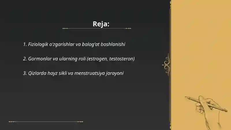 Ilk oʻspirinlik jarayonlari 2