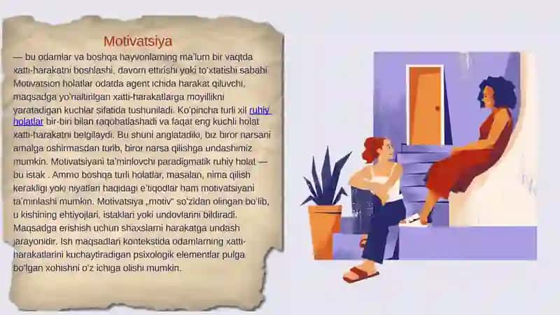 Insonning ijtimoiy mativatsiyasi va ijtimoiy tartibni saqlash. 2
