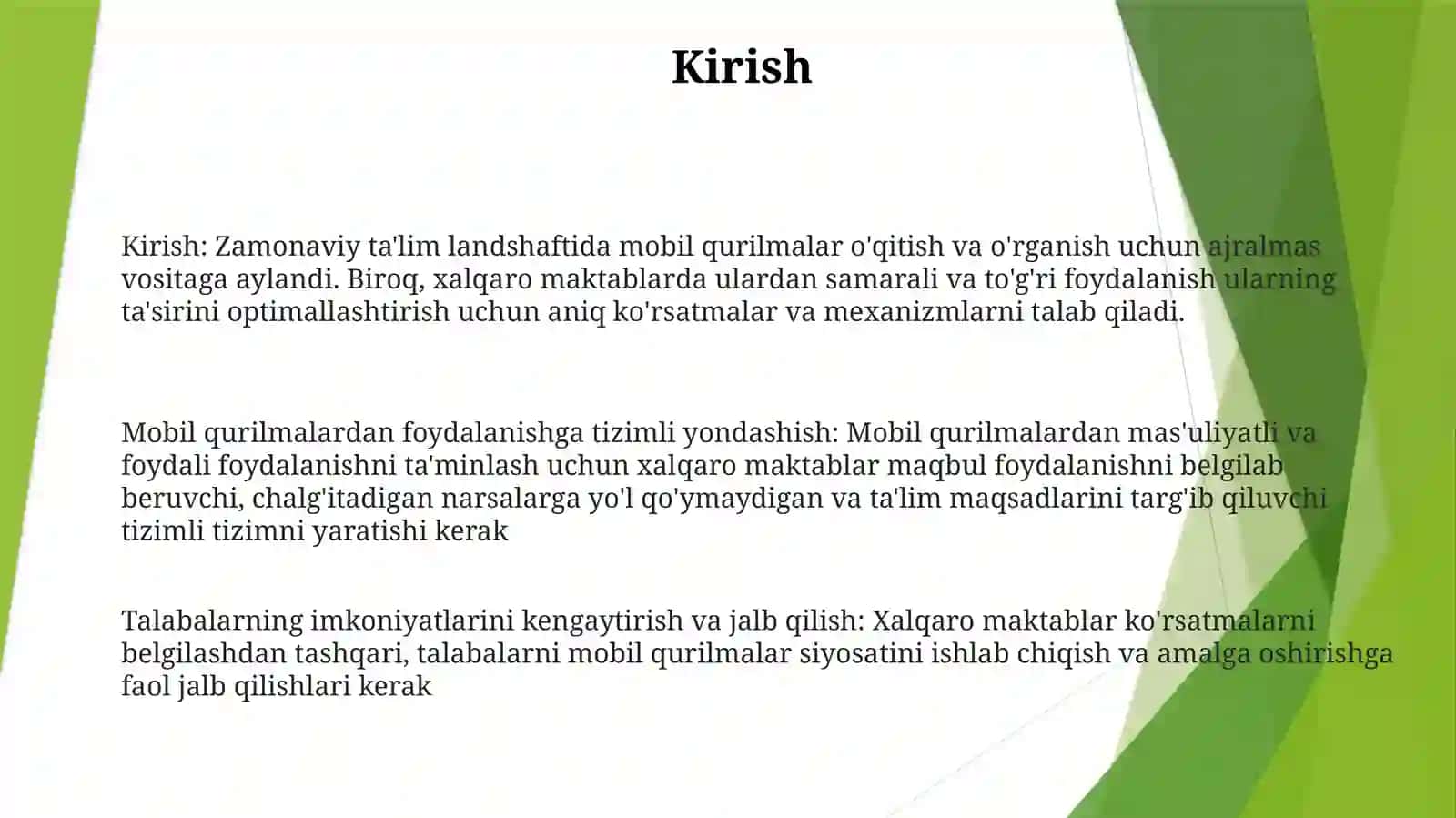 Xalqaro Maktablarda Uyali Aloqa Vositalaridantartibli Va Samarali FoydalanishMexanizminiMakomillashtirish 2