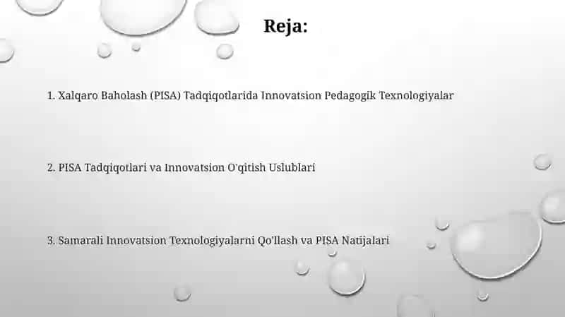 Xalqaro Baholash (PISA) Tadqiqotlarida Innovatsion Pedagogik Texnologiyalar 2