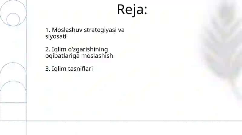 Iqlimning tasniflari va iqlim o'zgarishi oqibatlariga moslashish 2