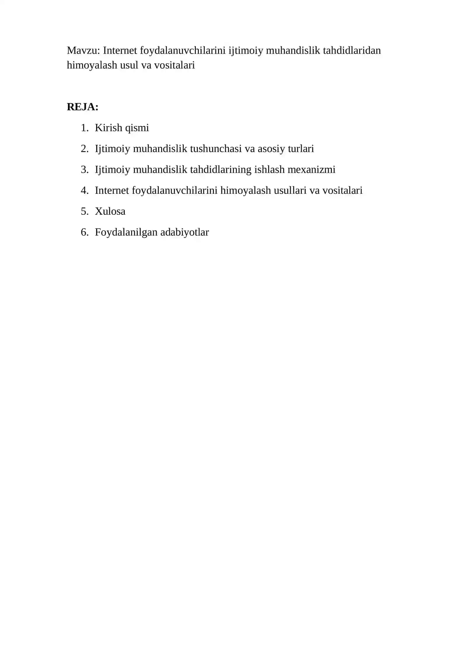 Internet foydalanuvchilarini ijtimoiy muhandislik tahdidlaridan himoyalash usul va vositalari 2