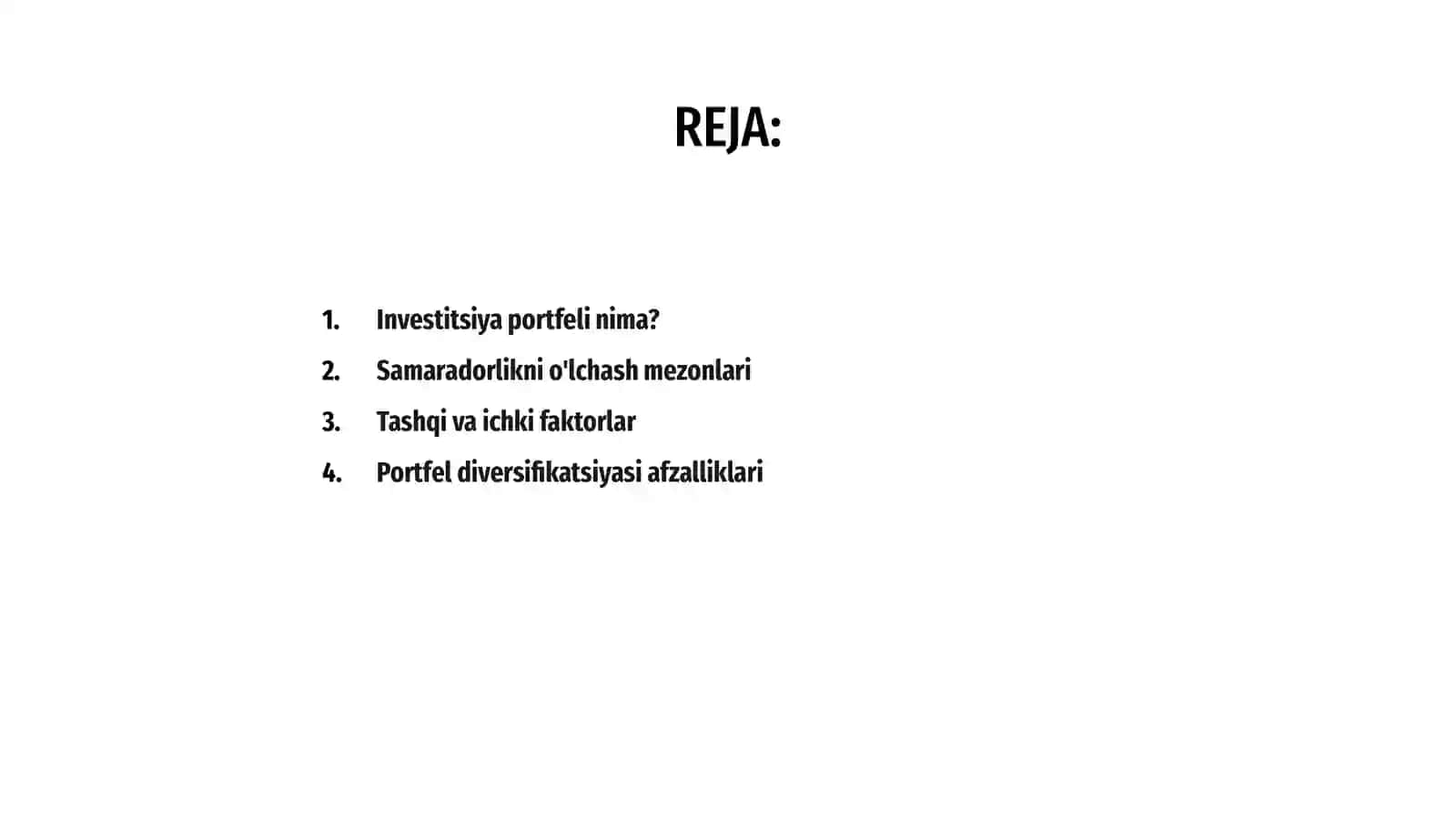 Investitsiya portfeli samaradorligini baholash 2