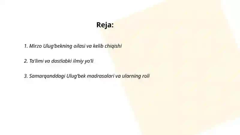 Mirzo Ulugʻbekning astronomiyadagi kashfiyotlari (Zij-i Sultani) 2