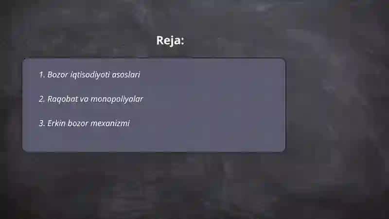 Bozor iqtisodiyoti modellari 2