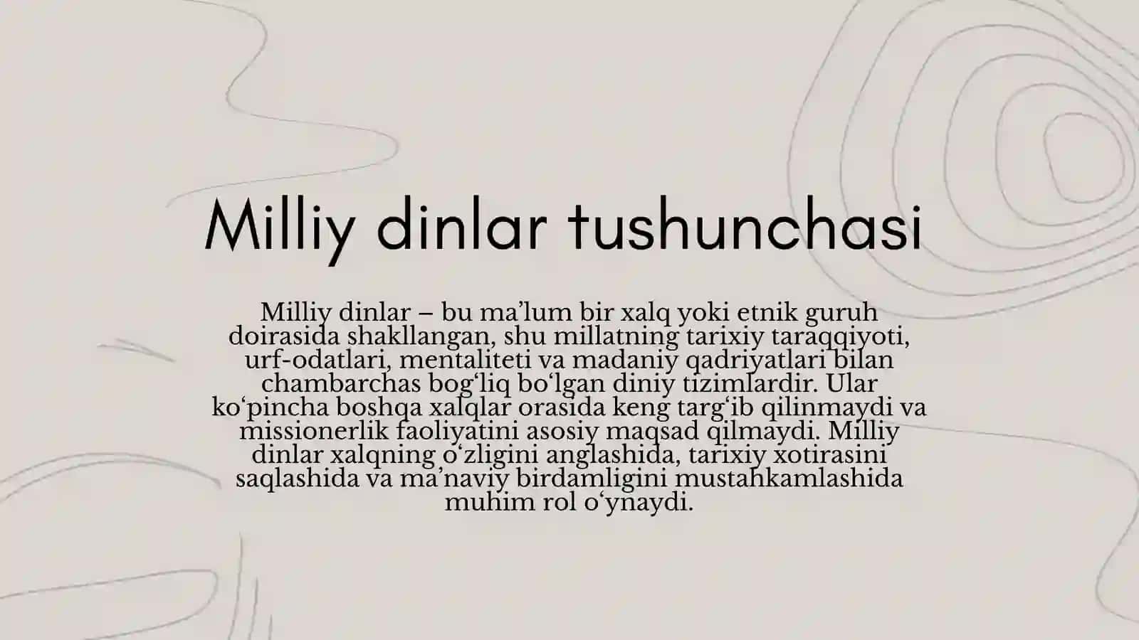 Milliy dinlar 2