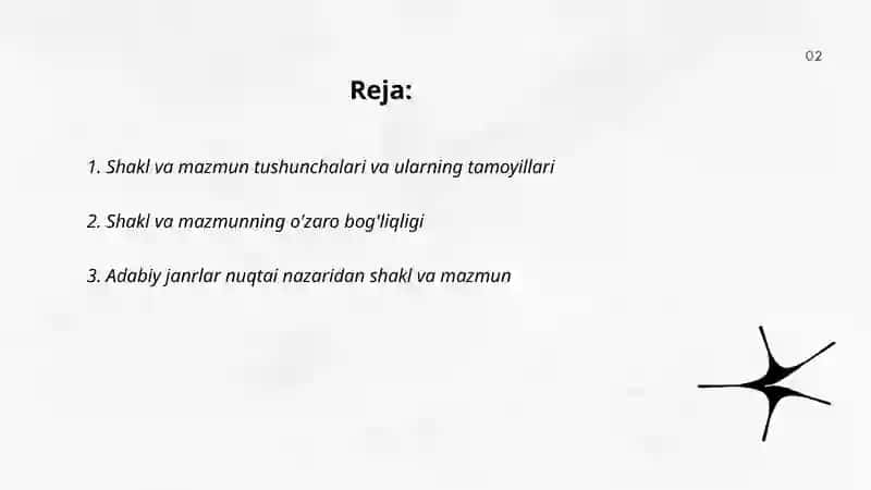 Adabiyotda shakl va mazmun 2