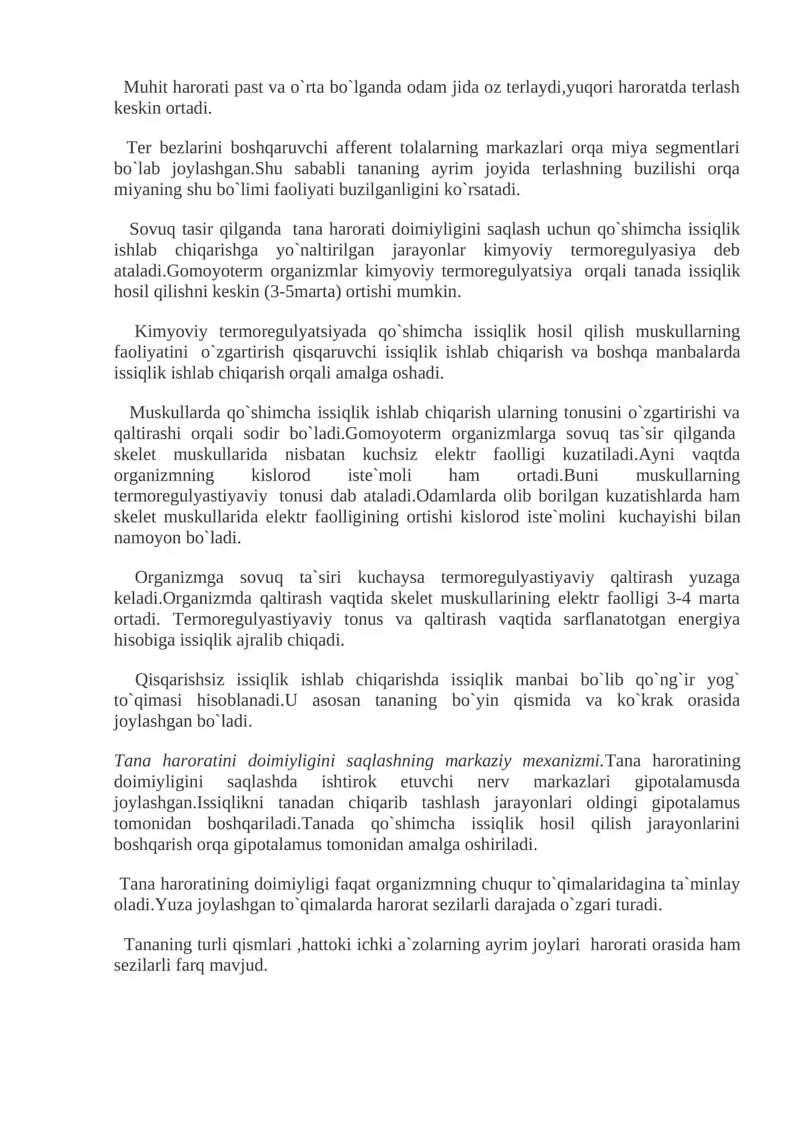 MAVZU.TERMOREGULYATSIYA FIZIOLOGIYASI 2