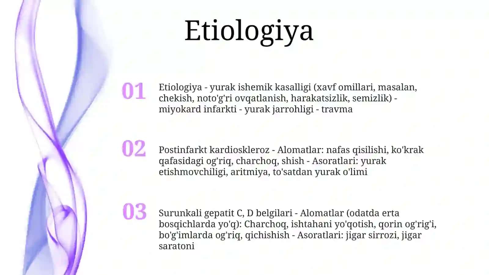 Postinfarkt Kardioskleroz, Surunkali Gepatit C, D Simptamotologiyasi,Addison Kasalligi Simptamotologiyasi 2
