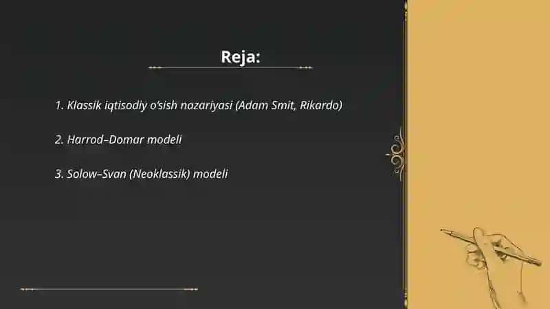 Iqtisodiy o’sish to’g’risidagi nazariyalar 2